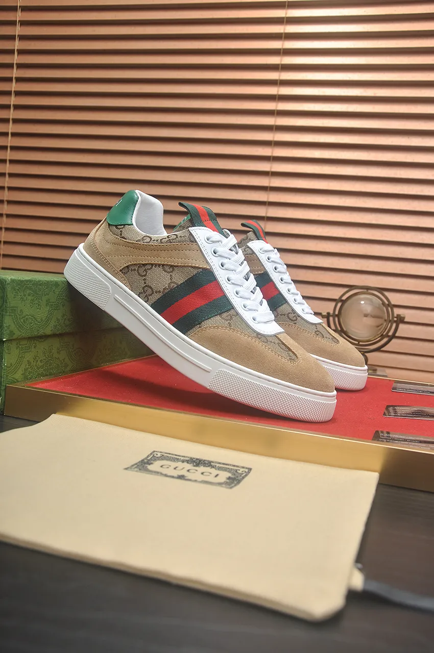 Men's men's shoes💰440💶[GUCCI] official website 1:1 men's sports shoes are now on the market. They are made of original fabric + water-dyed sheepskin lining, plus the official website original 1:1 comfortable outsole. Fashionable and versatile, super comfortable and breathable. Standard shoe size 38/45 (custom-made size 45 is non-refundable)